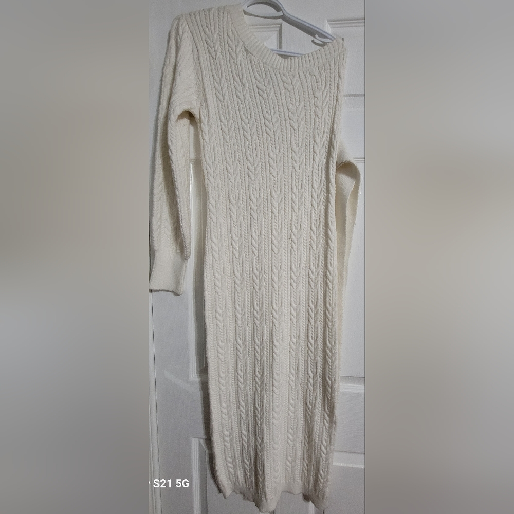 Moon river white sweater dress, medium